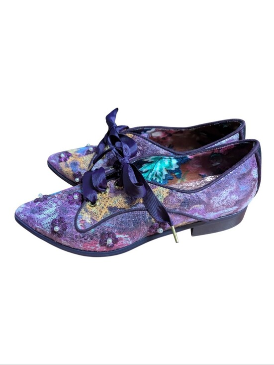 Irregular Choice Shoes - Irregular Choice Flat Loafers Size 38 Purple Pearl
